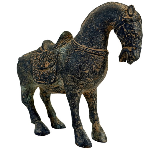 Caballo chino estilo Tang – Loza patinada – Siglo XX