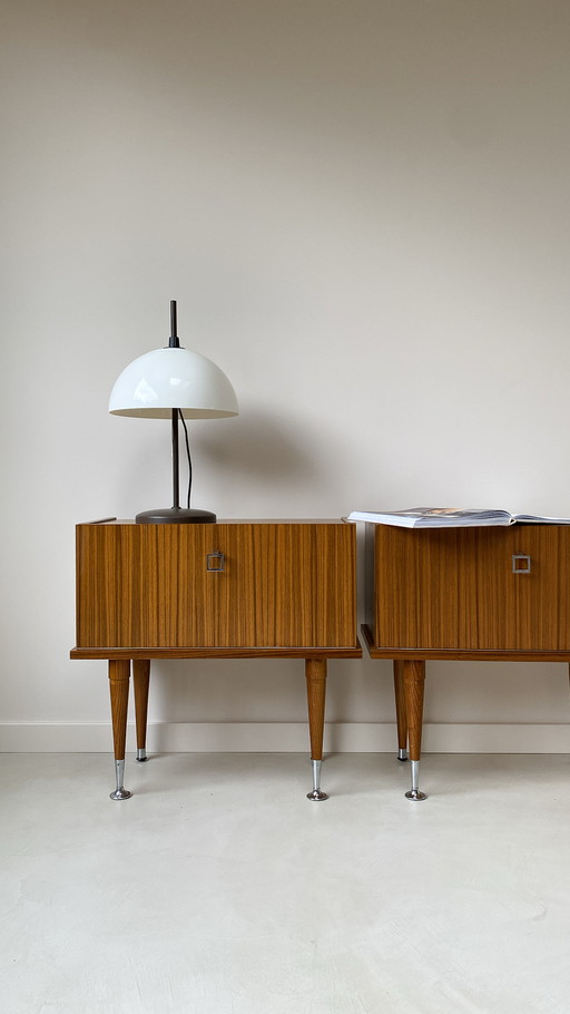 Set of vintage teak wood nightstands