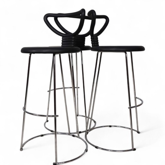 Image 1 of Fasem Italia 3-piece set of postmodern bar stools by Nobu Tanigawa, 1990