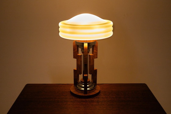Image 1 of Art Deco table lamp, mid 20th century from Poland.