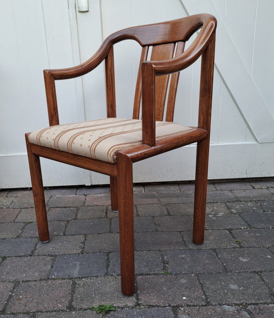 4 x Deens design stoelen – Eetkamerstoelen, Textile, Wood (photo 4 of 6)