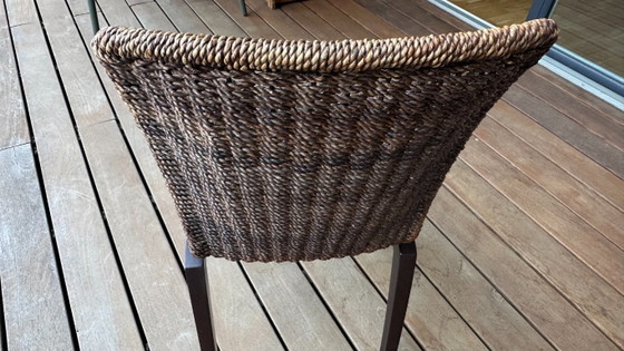6 Sedie in Legno e Rattan Marrone Modello Libra Ligne Roset – Sedie da pranzo, Wicker (photo 7 of 8)