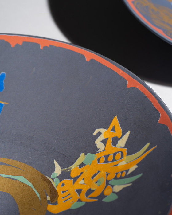 Image 1 of Duo „Liguria“ Gilbert Portanier Rosenthal Künstler Porzellanschale Servierteller