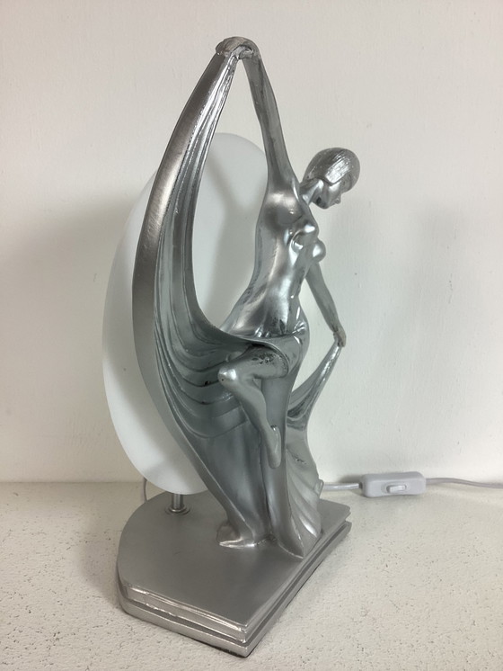 Image 1 of Lampe im Art-Deco-Stil, tanzende Frau, 1980er Jahre