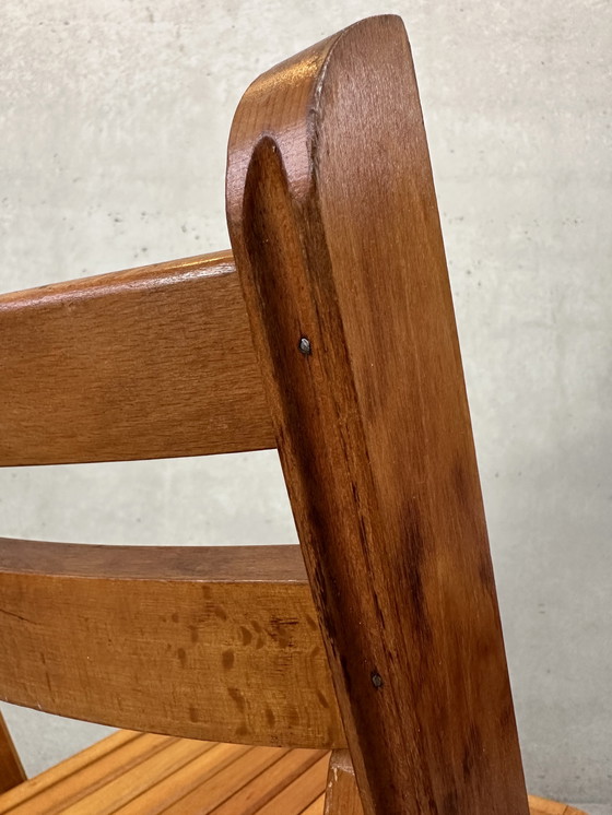 Image 1 of 2x vintage wooden folding chairs - beech