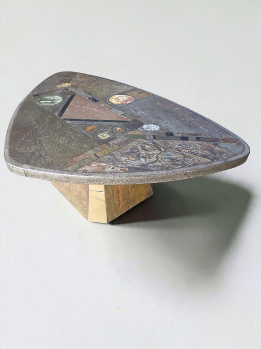 in de stijl van Paul Kingma Brutalist Coffee Table, A.Stam