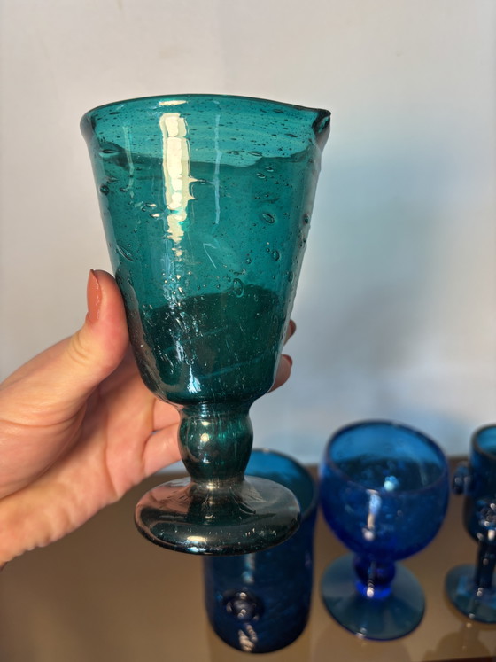 6 Verres Hand Made Afghanistan – vintage Afghanistan, Glass & Decanter, Glass (photo 7 of 15)