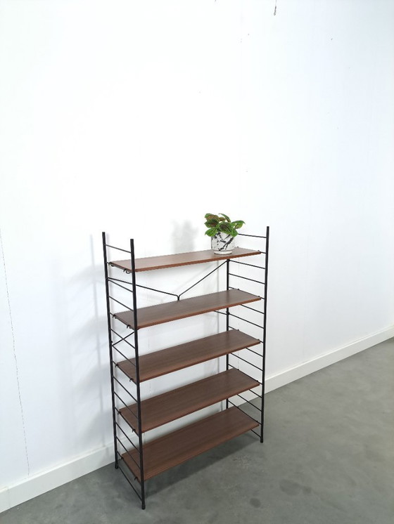 Image 1 of Modulair systeem wandrek met 5 planken, vintage kast