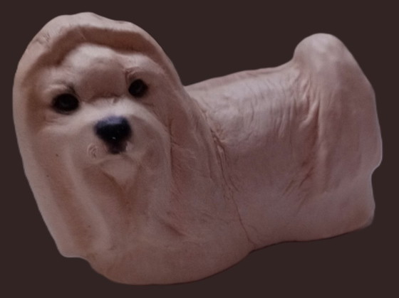 Image 1 of Shih Tzu in pelle artigianale di metà secolo – "Chateau Leather" (Canada)