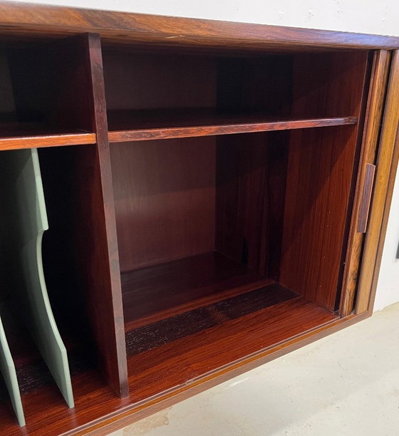 Image 1 of Rosewood Tambour Door Cabinet By Kai Kristiansen For Feldballes