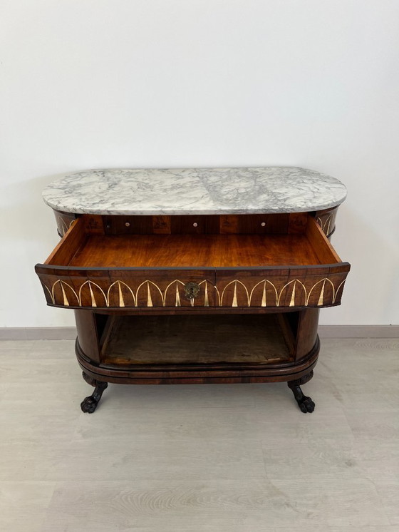 Image 1 of Cassettone - Noce - Comò con specchiera