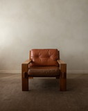 Vintage Lounge Chair Bonanza by Esko Pajamies for Asko, Finnish Oak & Cognac Leather Armchair, 1960s