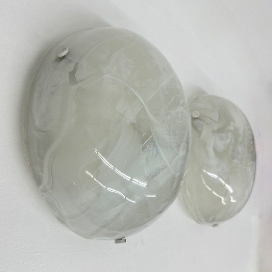 Image 1 of Paire d'encastrés hillebrand en verre de Murano, 1970