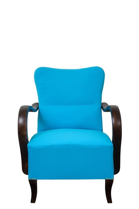 Ensemble de Fauteuils Art Déco Bleus, années 1920 – Art Deco (photo 8 of 9)