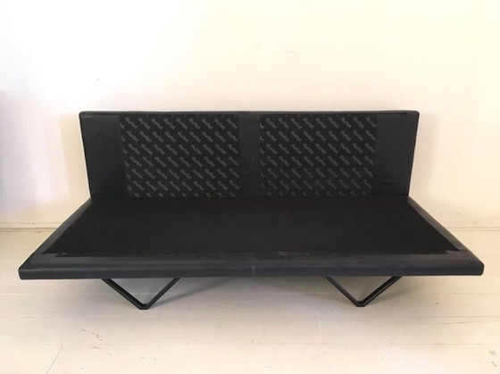 Image 1 of Durlet Cornelius blauw lederen bank, model jaren 80