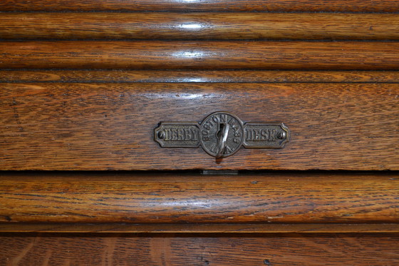 Image 1 of Antique Oak Wooden Shutter Desk, Secretaire