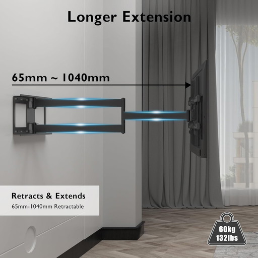 BONTEC TV steun met extra lange opening 1040 mm voor LCD LCD LCD/LED/OLED schermen van 32 tot 75 inch tot 60 kg, S