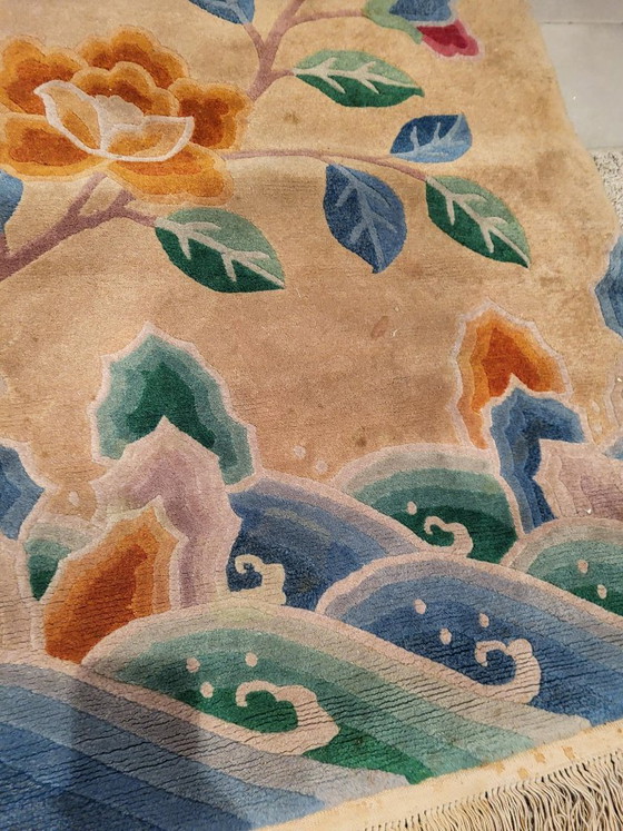 Tapis tibétain vintage noué à la main, Tibetan Rugs, Laine, Beige (photo 3 sur 5)