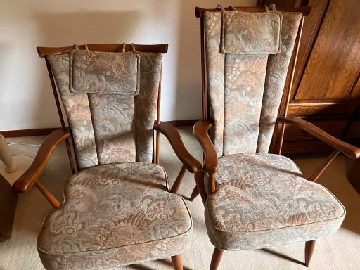 Two Vintage Armchairs With Characteristic Spindle Backrests