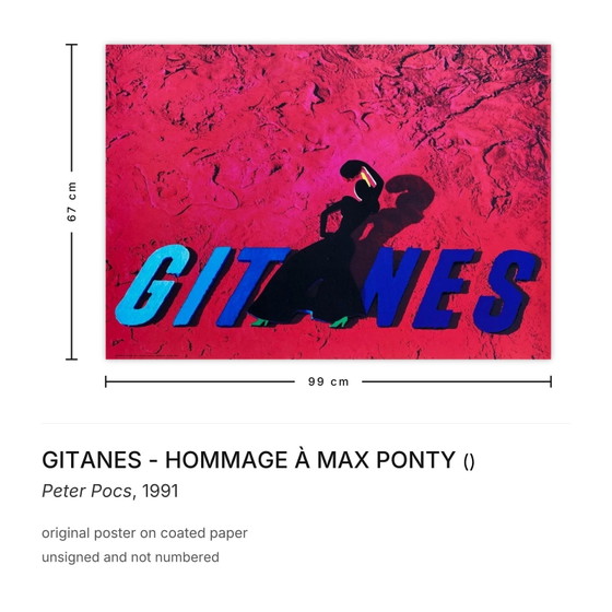 Image 1 of GITANES - OMAGGIO A MAX PONTY Peter Pocs Poster 1991