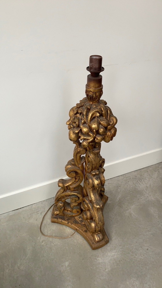 Image 1 of Vintage gouden vloerlamp - Hollywood regency/ Barok