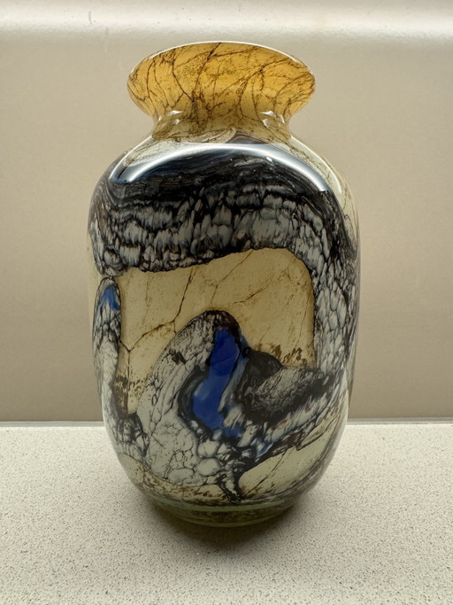 Beautiful Unica Glass Vase – Master Glassblower Jean-Claude Novaro
