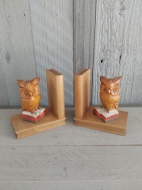 Image 1 of Vintage houten boekensteunen 