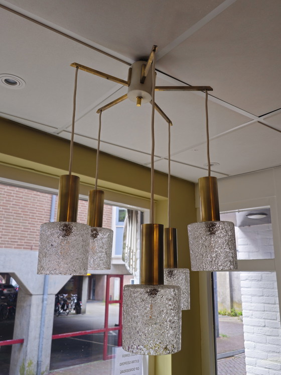 Image 1 of Lampada a sospensione a cascata vintage, lampada da soffitto in ottone