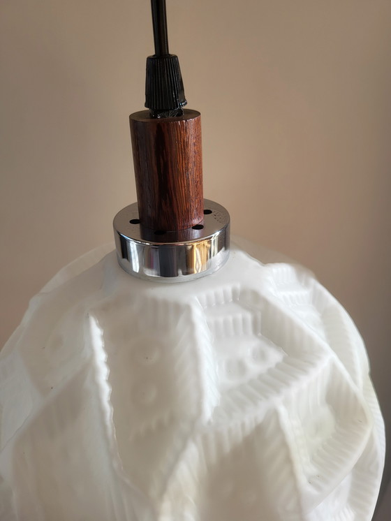Image 1 of Peill & Putzler Opaline Glass Pendant Lamp, Supposedly