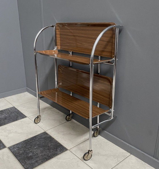 Foldable Serving Trolley by Bremshey & Co 1970s – Bar carts, Metal, lamine (photo 11 of 11)