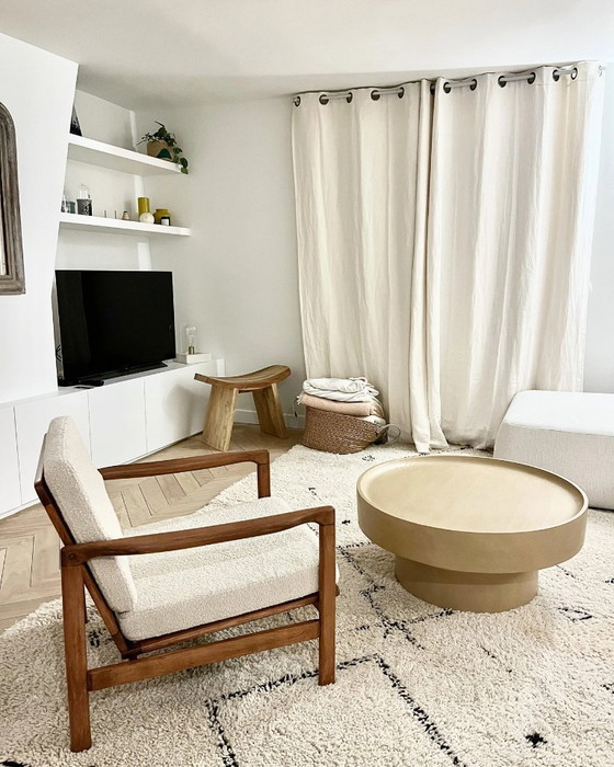 Image 1 of BZ fauteuil in witte bouclé
