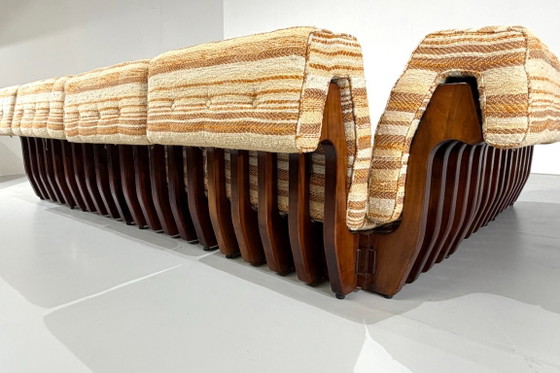 Can Can modulaire bank van Luciano Frigerio voor Frigerio Di Desio - jaren 60 – Modulaire banken, Textile (photo 10 of 11)