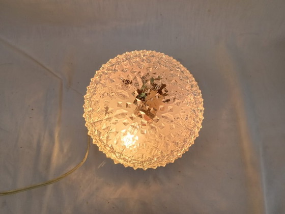 Image 1 of Vintage RZB Bubble Glass Ceiling Light 1970s - Industrial Wall Sconce Flush Mount German Design Opaline Textured Diffuser