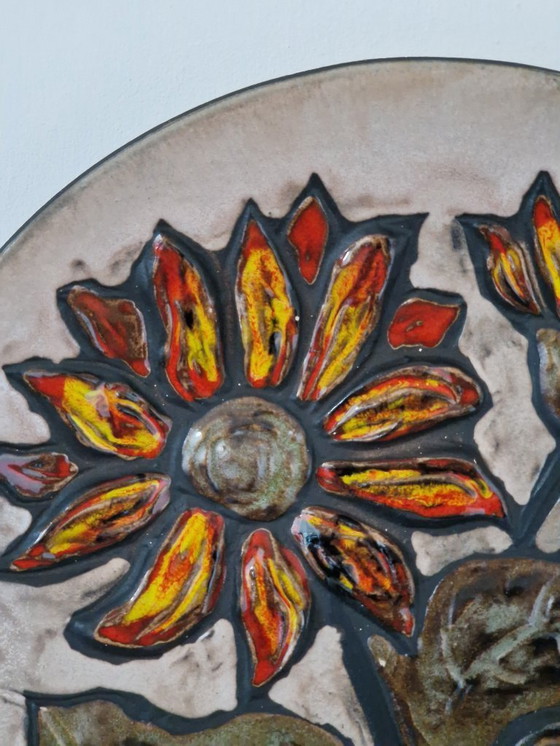 Image 1 of Wall plate.Floral decoration.Ruscha.Germany