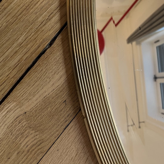 Image 1 of Ovale Art Deco afgeschuinde spiegel – jaren 30/40