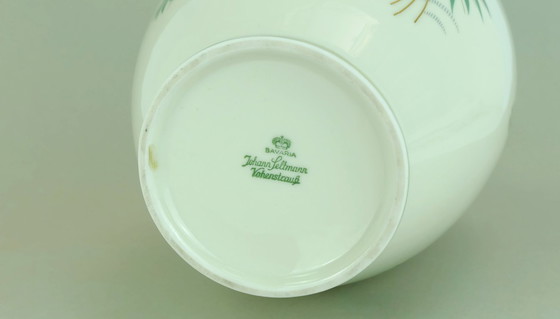Image 1 of johann seltmann mid century porcelain VASE with outstanding floral decor 1950s
