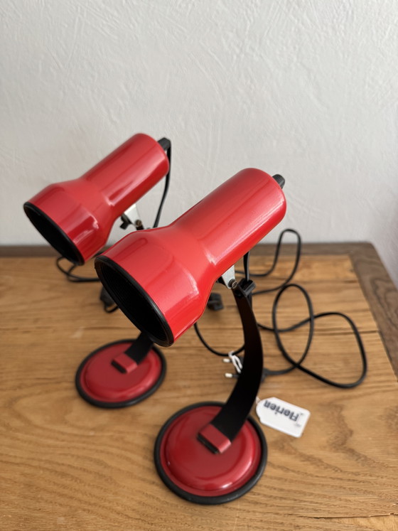Veneta Lumi Vintage Space Age Set Lampade da scrivania Rosso Fuoco – Metal (photo 12 of 13)