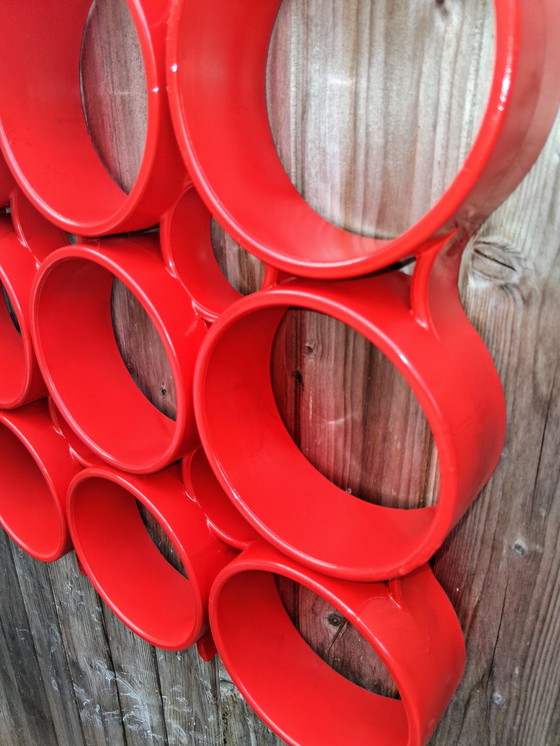 Image 1 of Space Age Wandpaneel Wandelement Wanddecoratie Rood