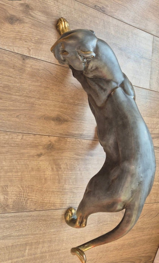 Art Deco panter sculptuur – Decoratieve objecten, Metaal (photo 4 of 24)