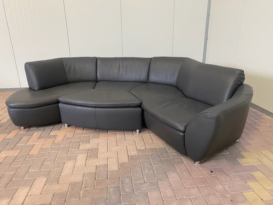 Image 1 of Hummel Design hoekbank van grijs leer