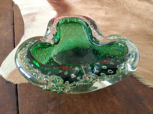 bol/cendrier en verre de Murano vintage – bullicante – dans le style de Flavio Poli