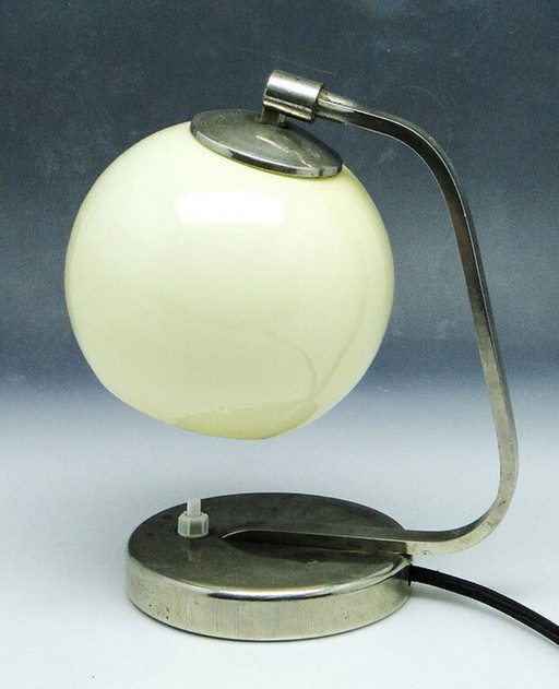 Mid-Century Glass and Metal Bedside Lamp, 1950s – tafellampen