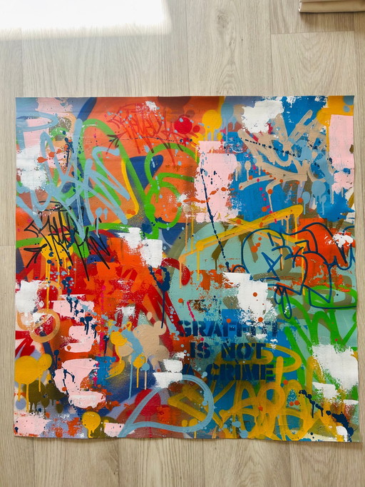 Tableau D'artiste - Reyes - Abstraction De Rue