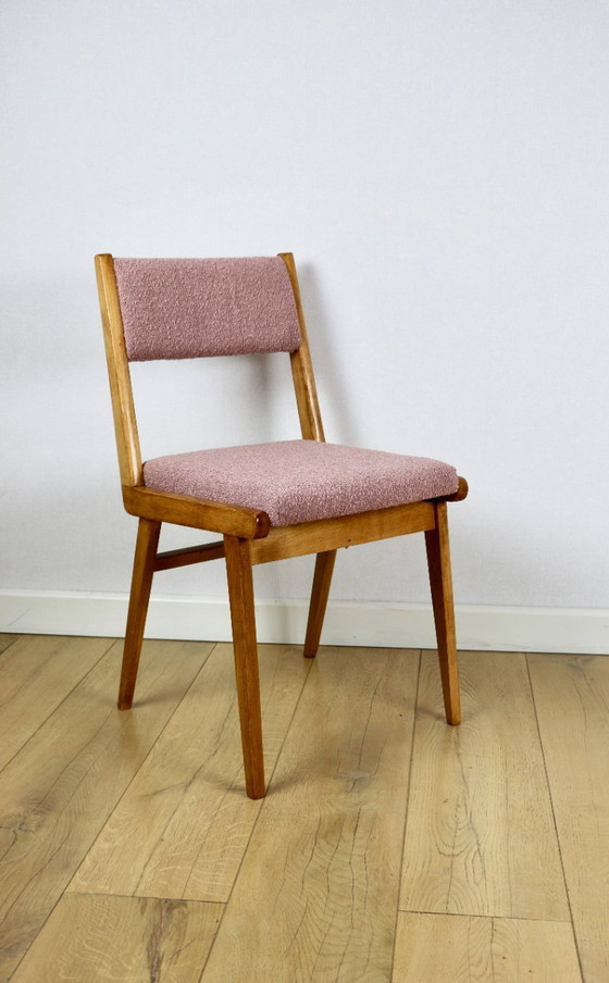 Image 1 of Sedie vintage rosa fucsia boucle - set da 6