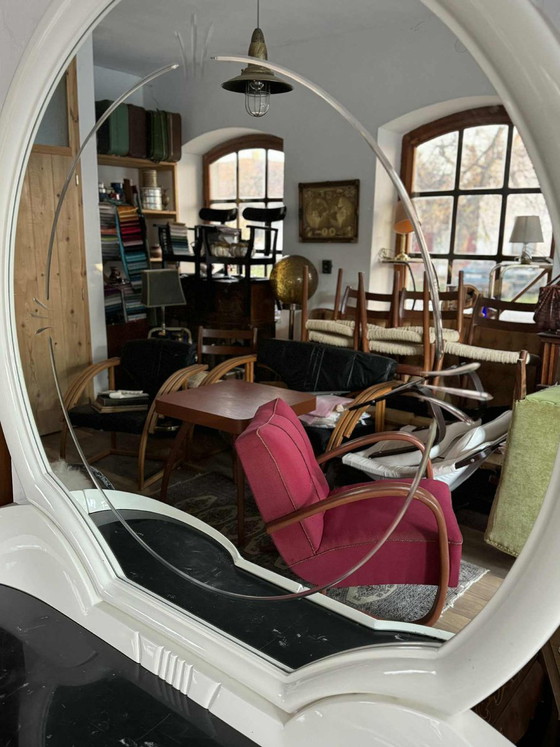 Space Age Schminktisch mit großem ovalen Spiegel – Schminktische (photo 7 of 8)