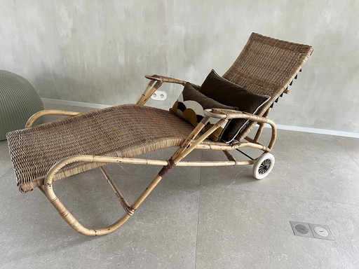 Vintage Rattan Garten Lounge Stuhl