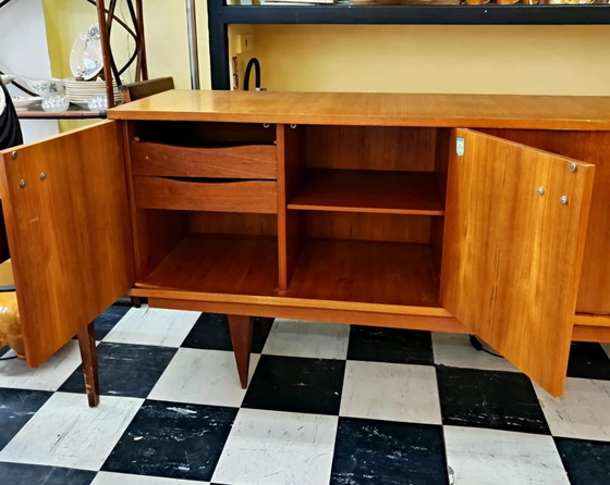Image 1 of Compass Feet and Leather Sideboard by Malora 1955
