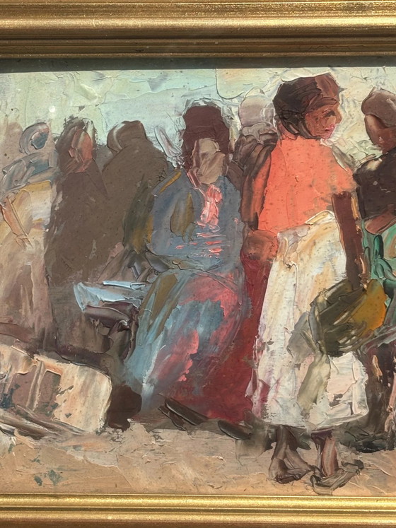 Oil Painting on Board of Figures by Danilo Barghigiani 1960s – Paintings & Drawings (photo 3 of 8)