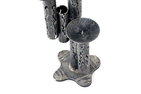 Image 1 of Large Brutalist Floor Candlestick
