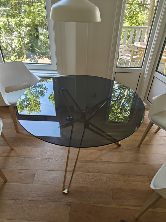 Image 1 of Pols Potten Eettafel in oro e vetro